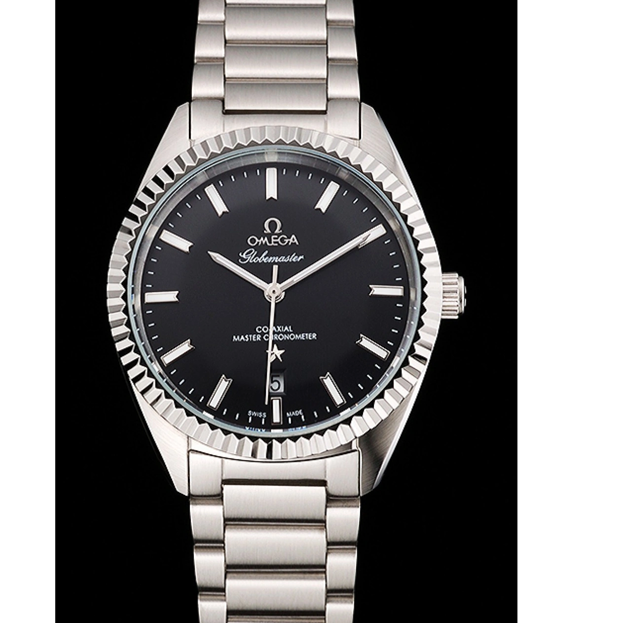 1024 Omega Globemaster Black Dial Stainless Steel Case And Bracelet